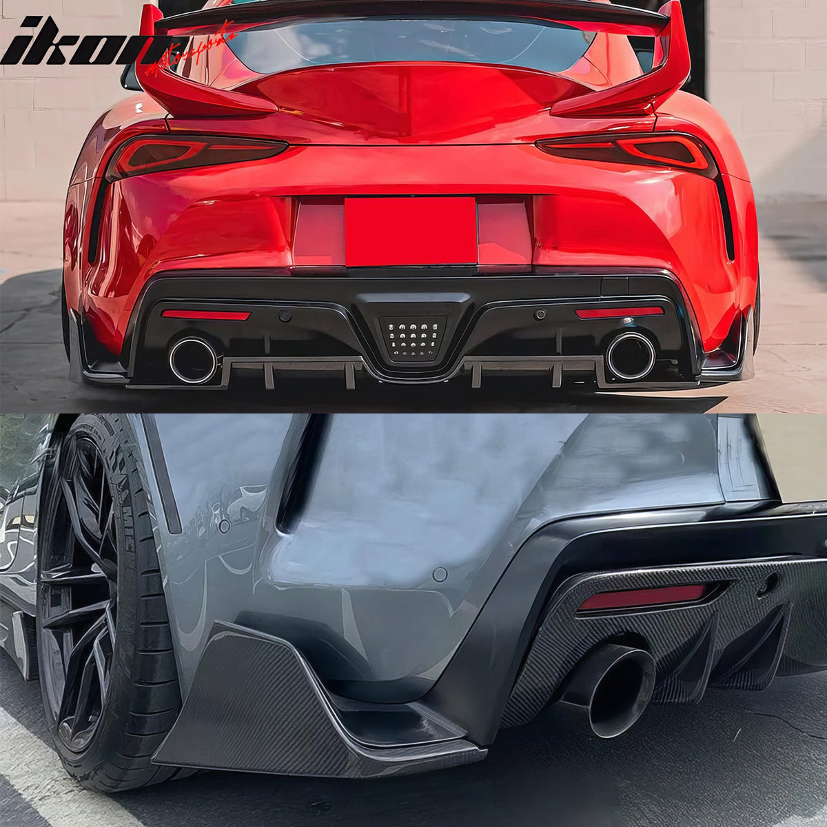 Fits 20-25 Toyota GR Supra A90 A91 Rear Bumper Splitters AG Style Matte Black