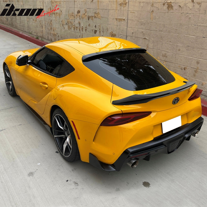 IKON MOTORSPORTS, Trunk Spoiler Compatible With 2020-2025 Toyota GR Supra & Supra J29 MK5, TRD Style Painted Black #202 ABS Plastic Rear Spoiler, 2021