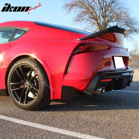 Fits 20-25 Toyota GR Supra A90 A91 Rear Trunk Spoiler V Style Carbon Fiber Print