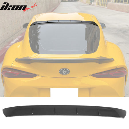 IKON MOTORSPORTS, Trunk Spoiler & Roof Lip Compatible With 2020-2025 Toyota GR Supra & Supra J29 MK5, Painted Matte Black ABS TRD Style Rear Spoiler & Rear Window Visor Spoiler, 2021