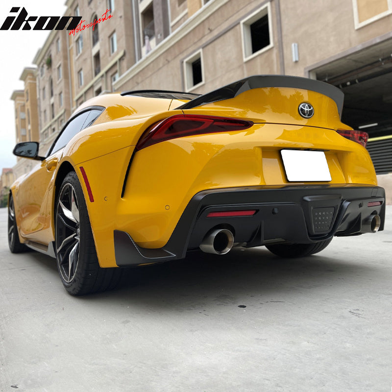 Fits 20-25 Toyota GR Supra MK5 Painted #202 Black TRD Style Trunk + Roof Spoiler