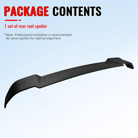 Fits 20-26 Defender 90 110 130 V Style Matte Black Rear Window Roof Spoiler ABS