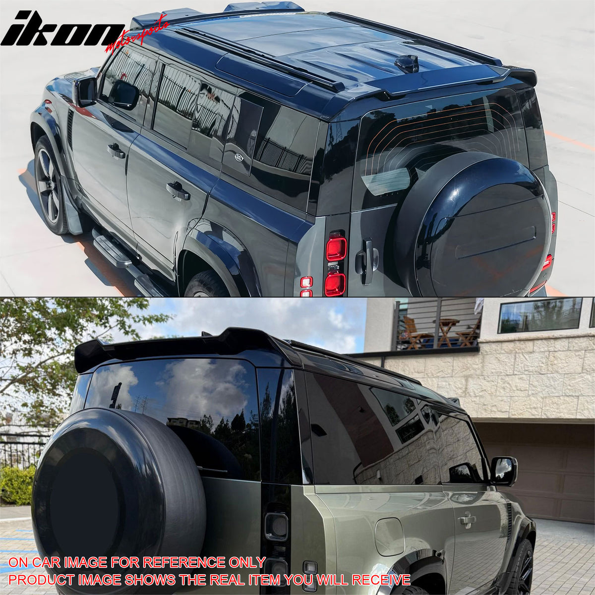 Fits 20-26 Defender 90 110 130 V Style Matte Black Rear Window Roof Spoiler ABS