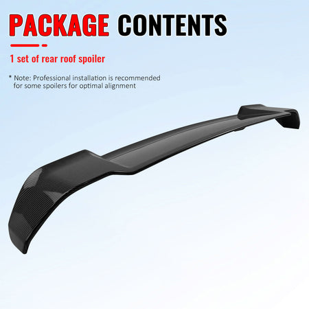 Fits 20-26 Defender 90 110 130 V Style Carbon Fiber Print Rear Roof Spoiler ABS