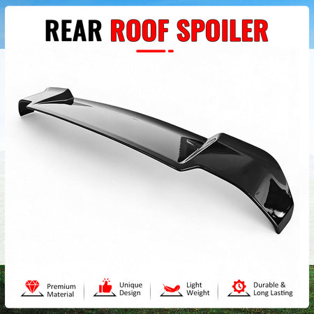 Fits 20-26 Defender 90 110 130 V Style Gloss Black Rear Window Roof Spoiler ABS