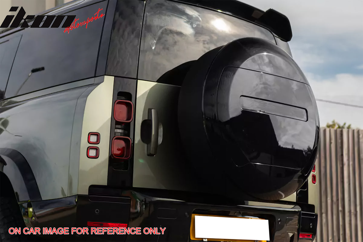 IKON MOTORSPORTS Rear Spare Tire Cover Portecor, Compatible with 2020-2026 Land Rover Defender 90 110 130, ABS + PVC Spare Tyer Wheel Cover Car Exterior Accessories