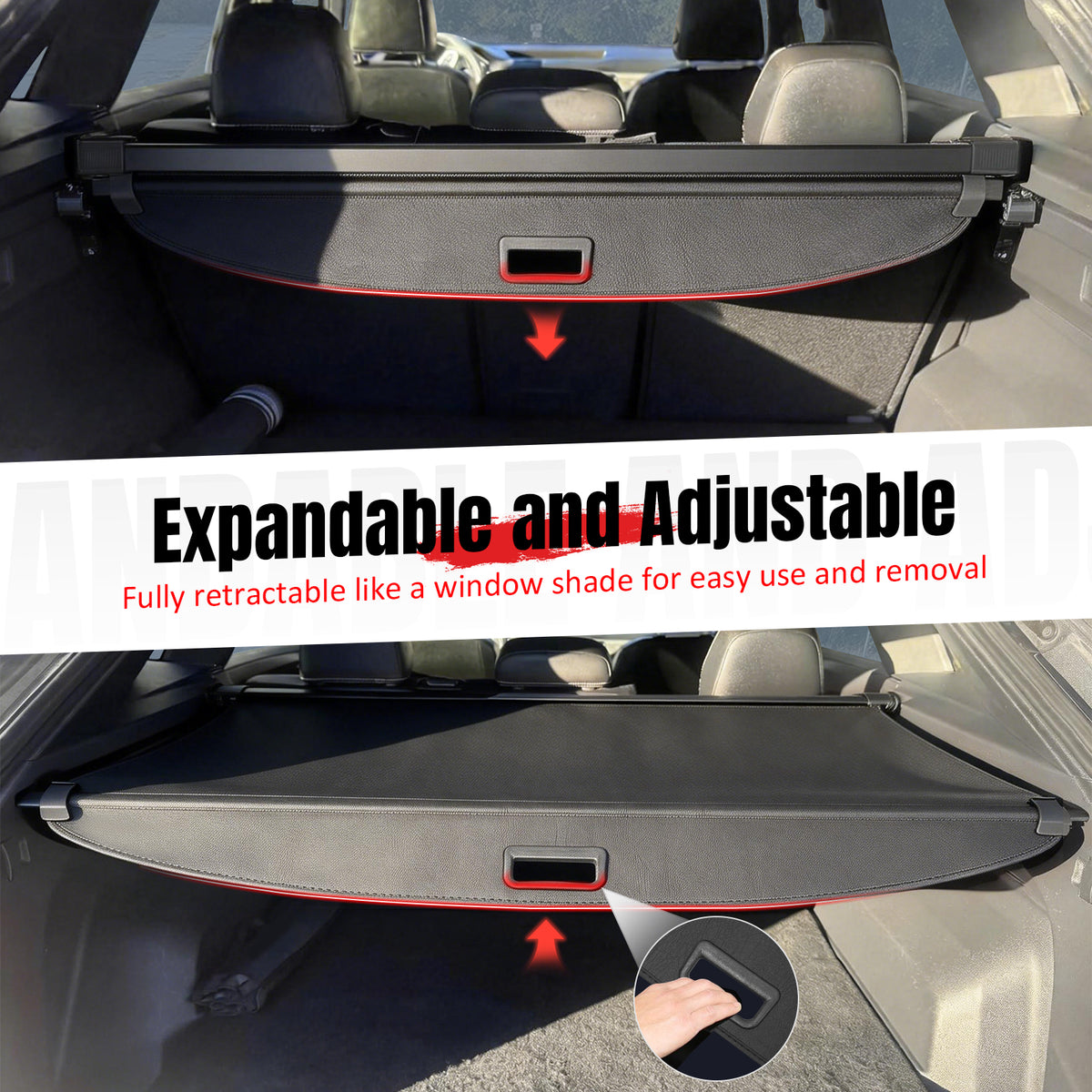 Fits 20-26 VW Volkswagen Atlas Cross Sport Retractable Rear Cargo Cover Leather