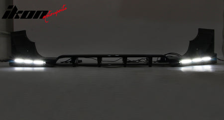 Fits 20-26 Land Rover Defender 90/110/130 Front Bumper Lip Gloss LED DRL Spoiler