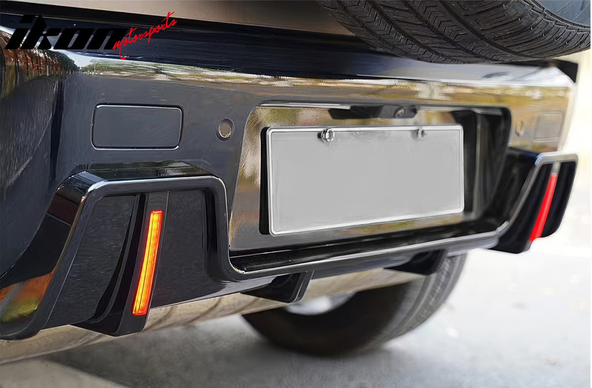 Fits 20-26 Land Rover Defender 90/110/130 Rear Bumper Diffuser Gloss Black Lip