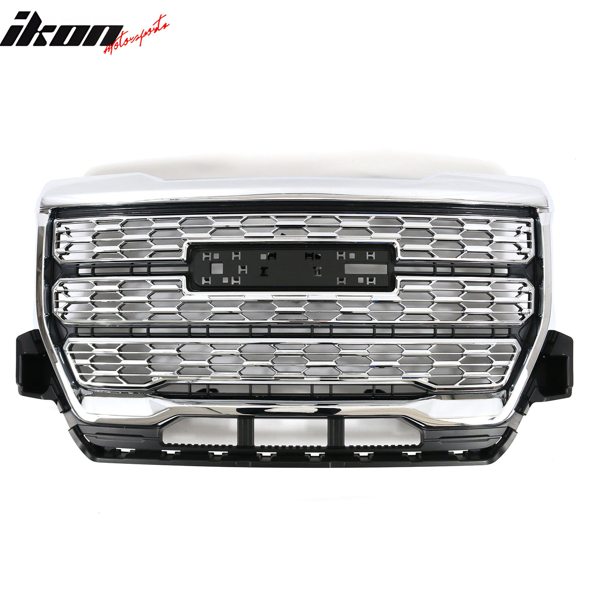 Fits 21-22 GMC Canyon Denali Style Front Bumper Upper Mesh Hood Grille Chrome