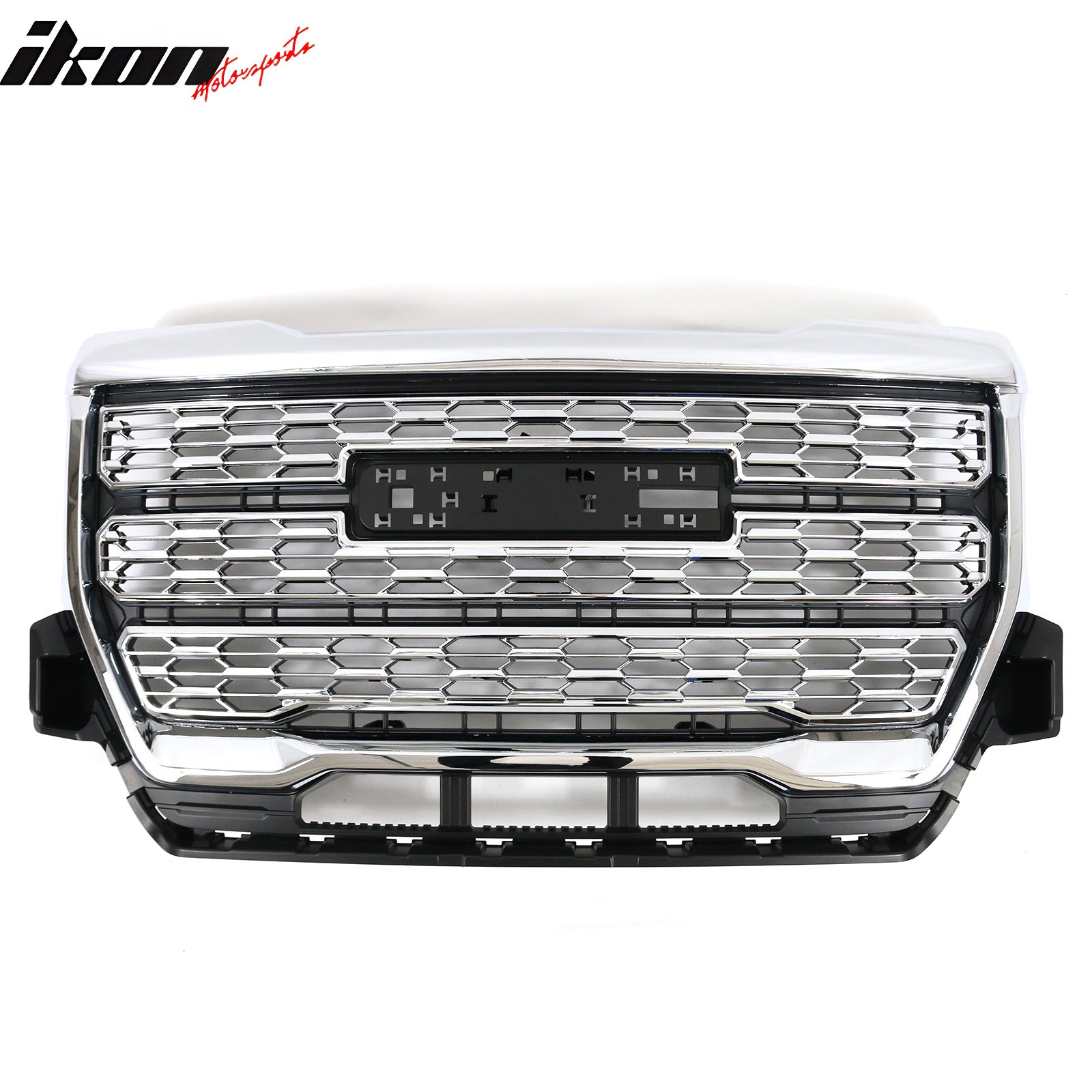 Fits 21-22 GMC Canyon Denali Style Front Bumper Upper Mesh Hood Grille Chrome