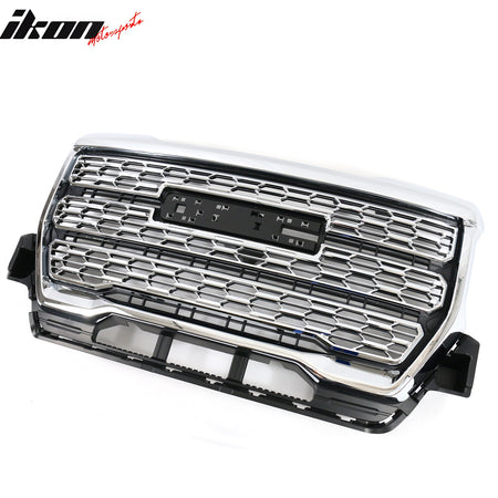 Fits 21-22 GMC Canyon Denali Style Front Bumper Upper Mesh Hood Grille Chrome