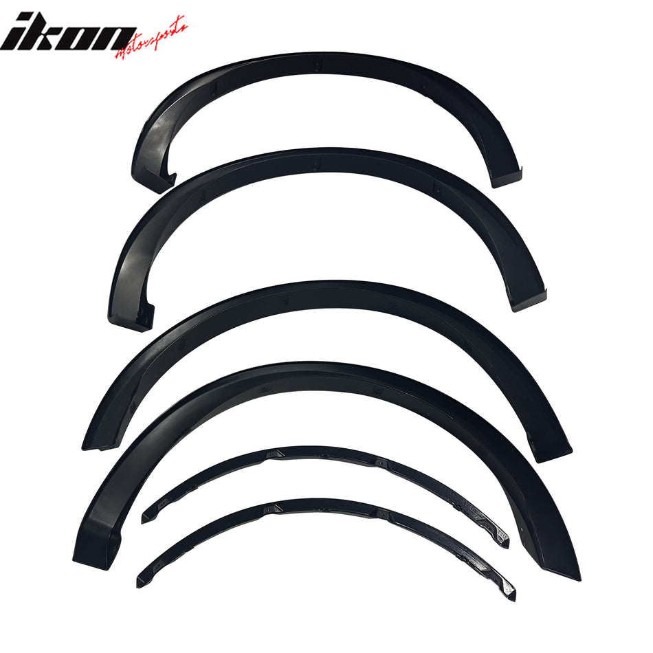 IKON MOTORSPORTS Fender Flares Compatible with 2021-2022 Ford F-150, OE Factory Style Matte Black Wheel Flare Cover Protector Set, 4 Pcs, Front & Rear