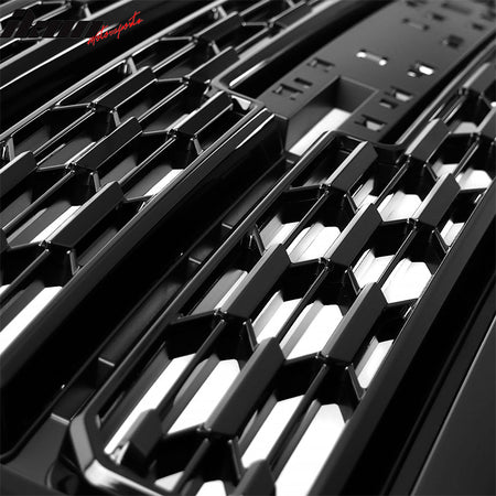 Fits 21-22 GMC Canyon Denali Style Gloss Black Front Bumper Mesh Hood Grille