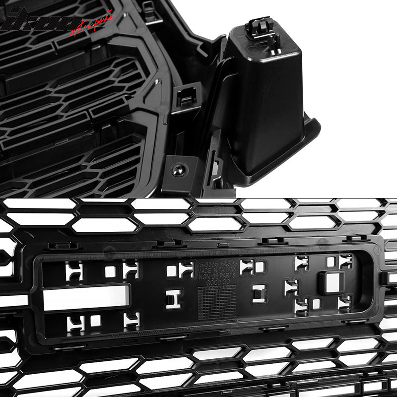 Fits 21-22 GMC Canyon Denali Style Gloss Black Front Bumper Mesh Hood Grille