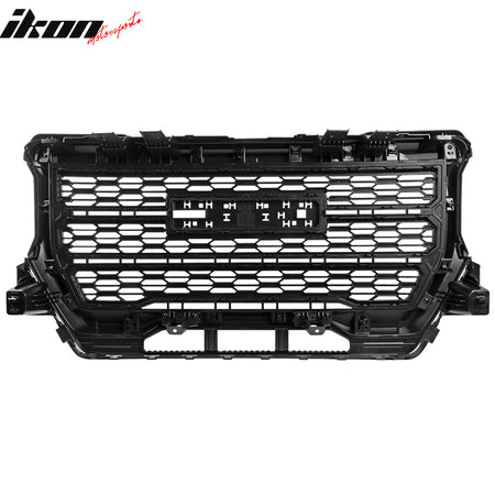 Fits 21-22 GMC Canyon Denali Style Gloss Black Front Bumper Mesh Hood Grille