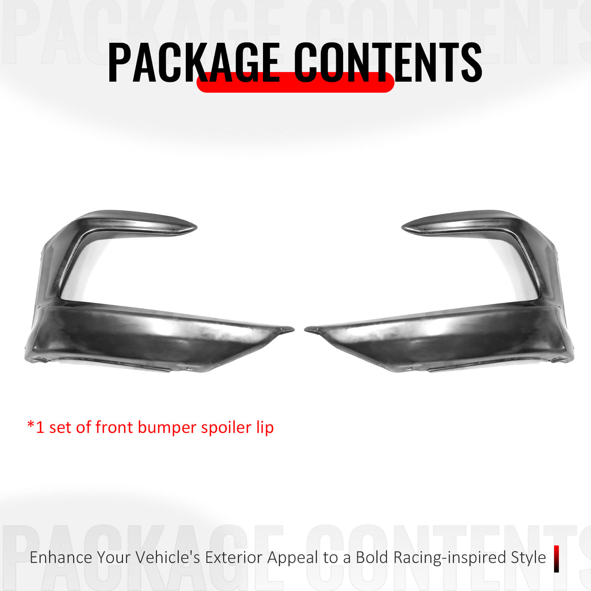 Fits 21-22 Honda Accord Sedan OE Style Front Bumper Lip Spoiler Unpainted PU 2PC