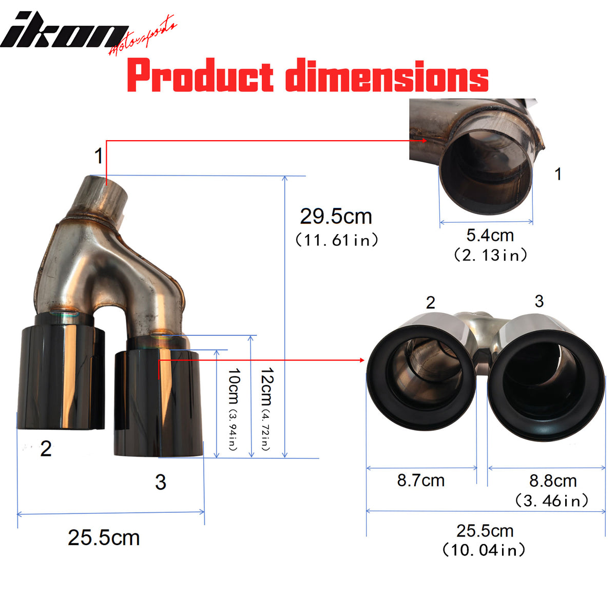 Fits 21-23 BMW 5 Series G30 LCI M5 Style Stainless Steel Quad Exhaust Tips Black