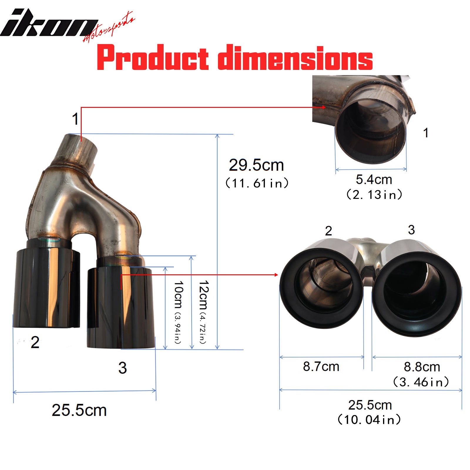 Fits 21-23 BMW 5 Series G30 LCI M5 Style Stainless Steel Quad Exhaust Tips Black