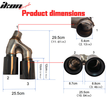 Fits 21-23 BMW 5 Series G30 LCI M5 Style Stainless Steel Quad Exhaust Tips Black