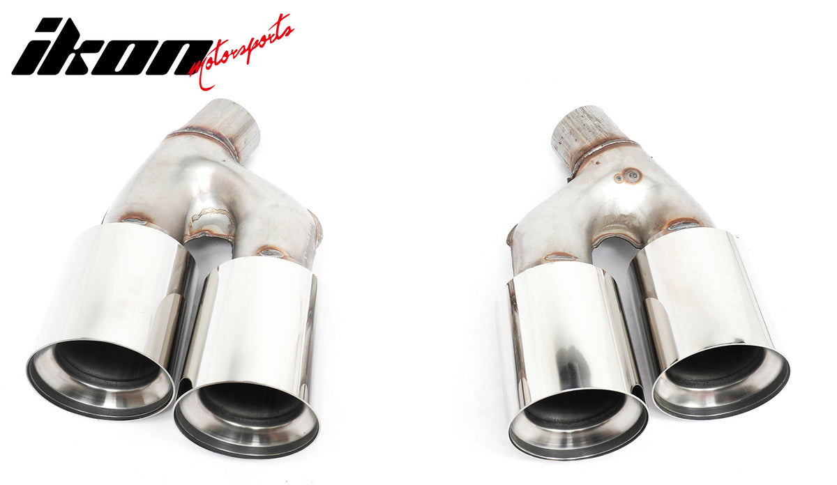 Fits 21-23 BMW 5 Series G30 M5 Style Stainless Steel Quad Exhaust Tips Silver