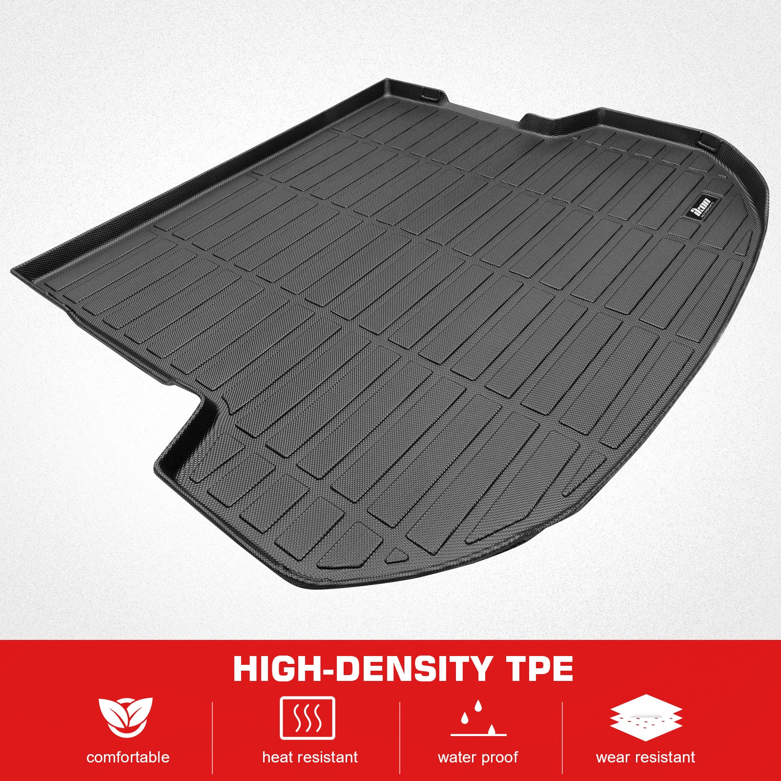 Fits 21-23 Hyundai Santa Fe 3D TPE Trunk Mat Cargo Liner Pad + Gray Cargo Cover