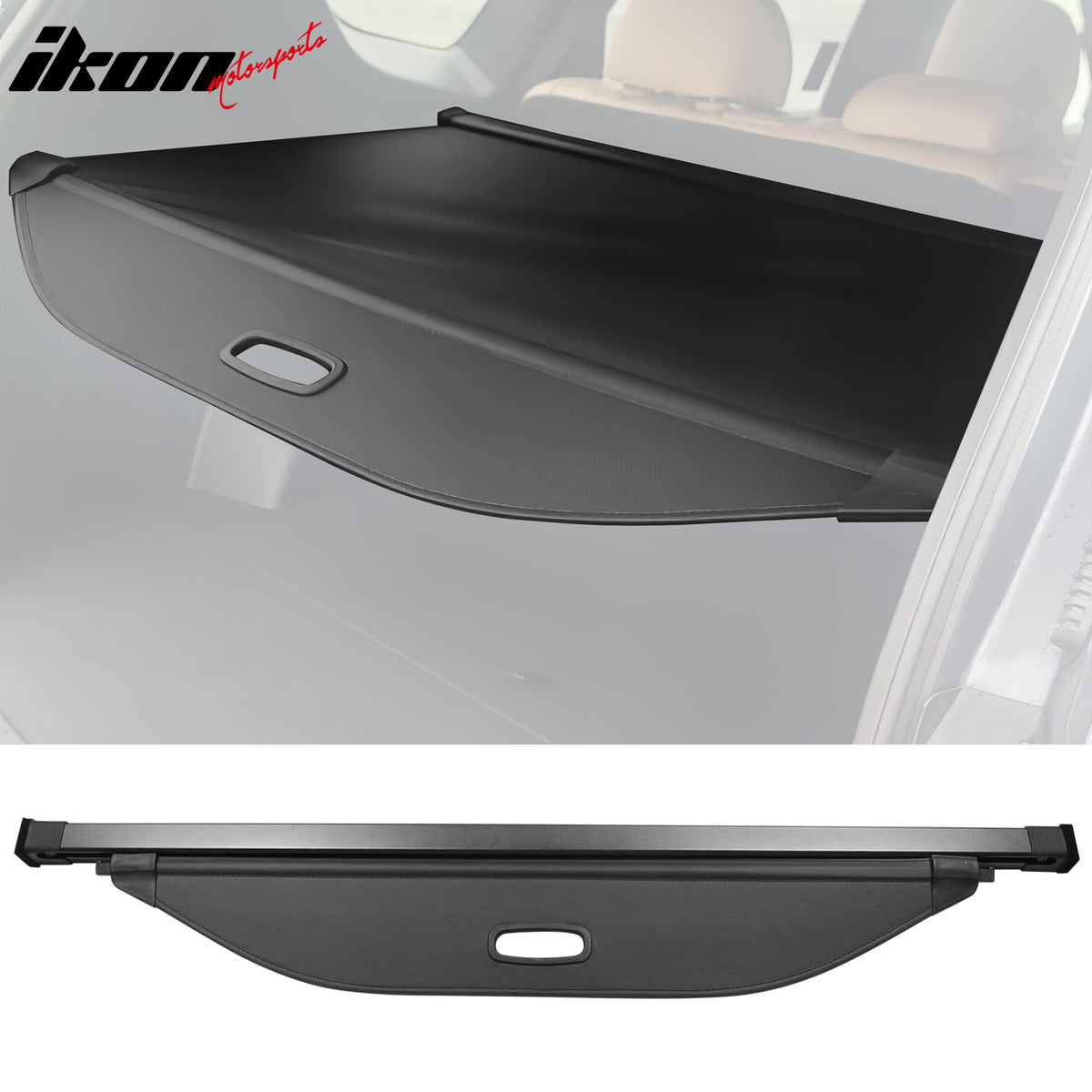 IKON MOTORSPORTS 2-in-1 Trunk Liner Set, Compatible with 2021-2023 Hyundai Santa Fe, Storage Organized Cargo Cover & All-Weather Protection Waterproof Trunk Floor Mat