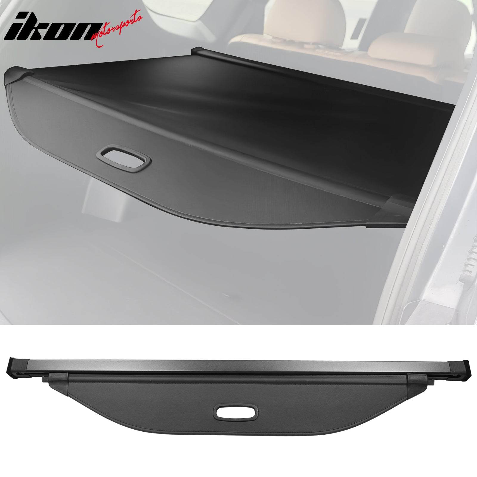 IKON MOTORSPORTS 2-in-1 Trunk Liner Set, Compatible with 2021-2023 Hyundai Santa Fe, Storage Organized Cargo Cover & All-Weather Protection Waterproof Trunk Floor Mat