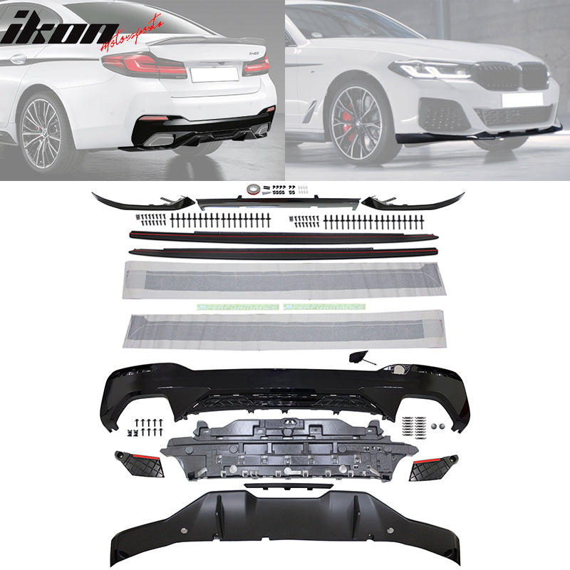 Fits 2021-2023 G30 G31 MP Type 2 Rear Diffuser+Front Bumper Lip+Side Skirt