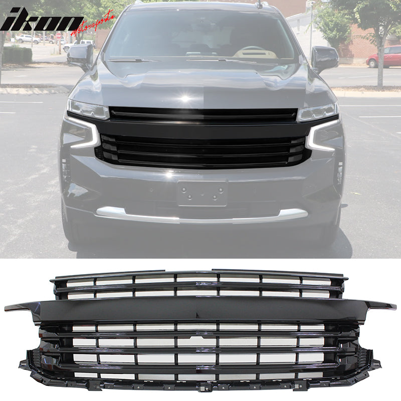 2021-2023 Chevy Tahoe Suburban Gloss Black Front Bumper Upper Grille