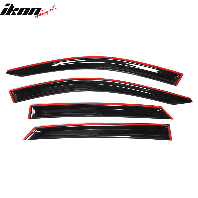 Fits 21-25 Hyundai Elantra N Sedan Mugen Style Tape-On 4PC Window Visors Acrylic