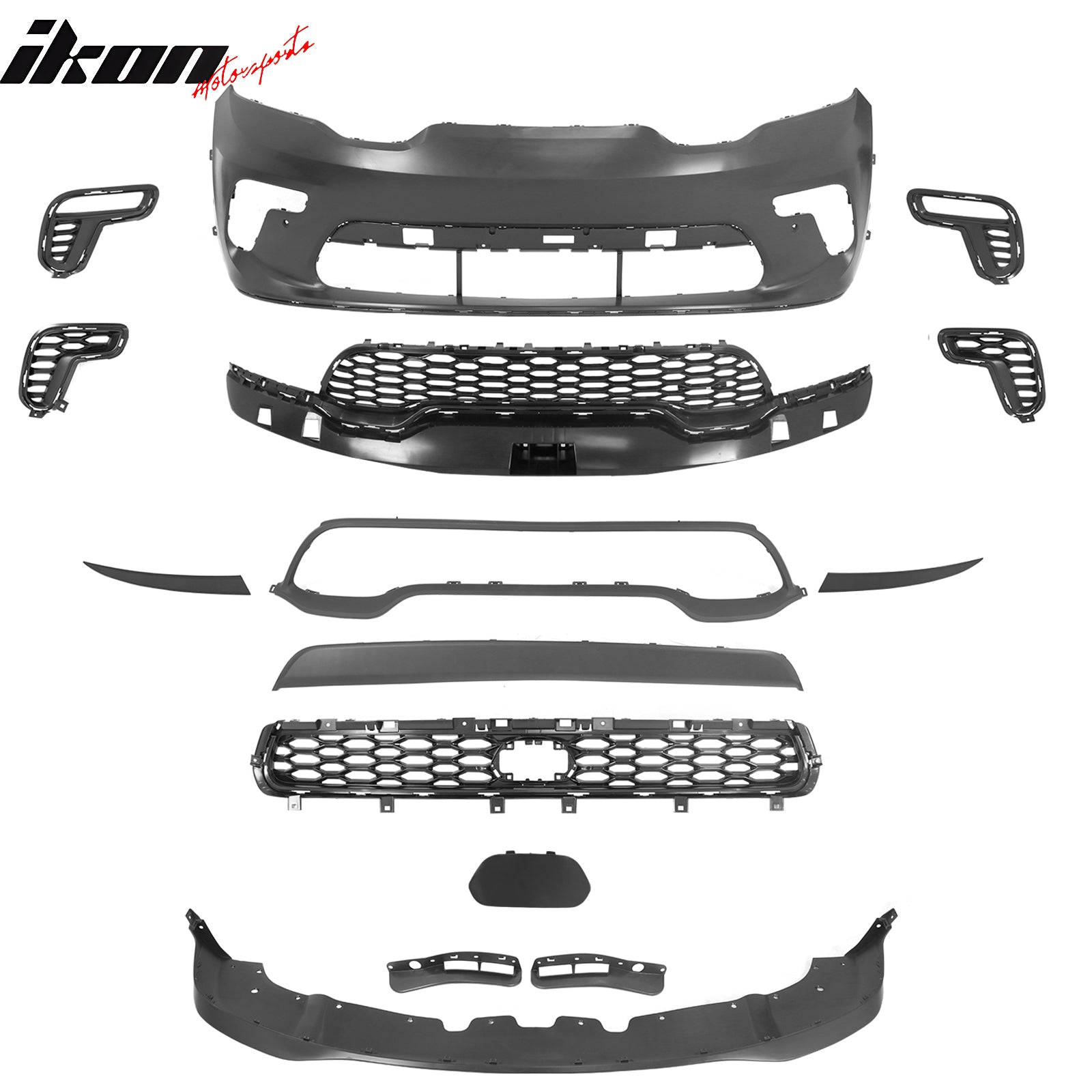 Fits 21-25 Dodge Durango Front Bumper Cover 2021+ Hellcat Style Conversion Kit
