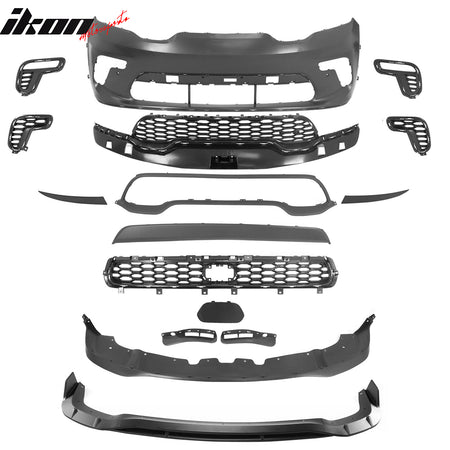 Fits 21-25 Dodge Durango Front Bumper Cover 21+ Hellcat Style Conversion w/ Lip
