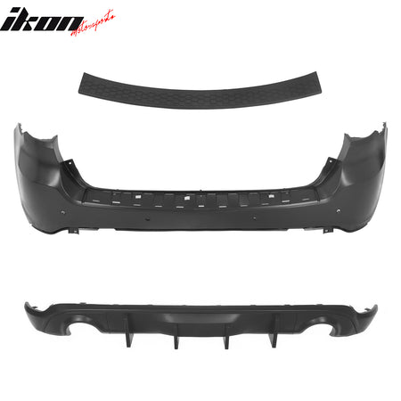 Fits 21-25 Dodge Durango Rear Bumper Cover Hellcat Style Conversion V2 Diffuser