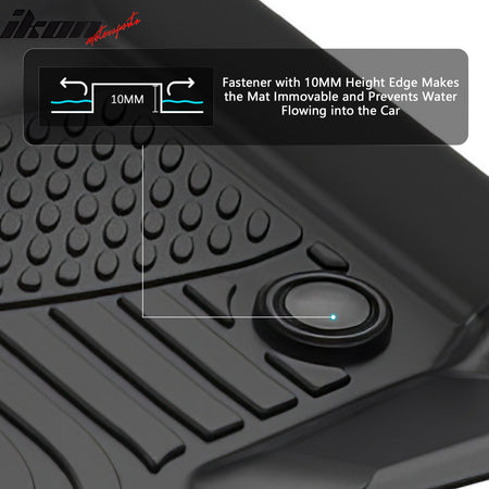 Fits 2021-2024 Ford Expedition Max All Weather 3D TPE Floor Mats Liners Carpets