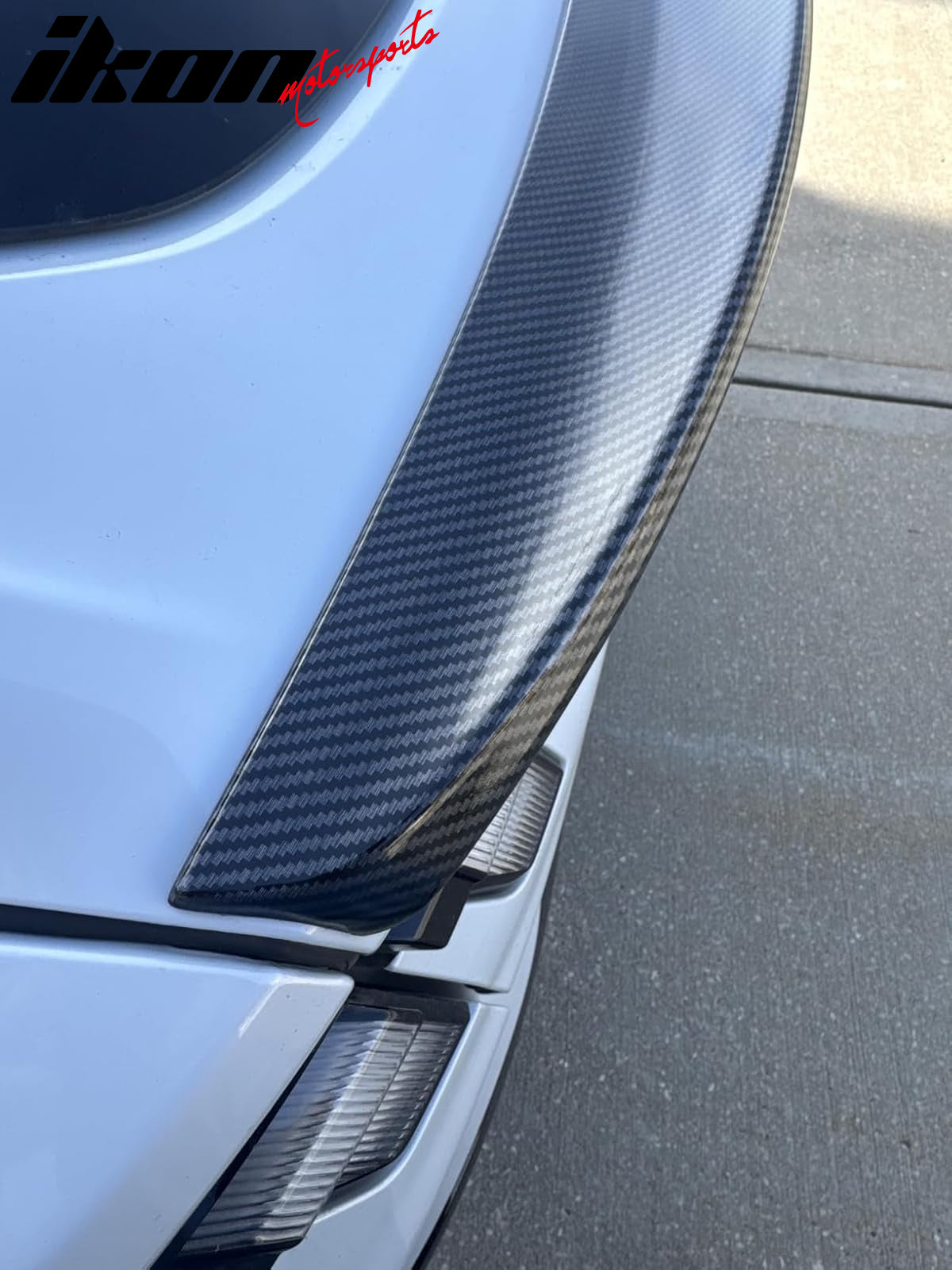 Fits 21-25 Ford Mustang Mach-E 4DR IKON Carbon Fiber Print MID Trunk Spoiler ABS