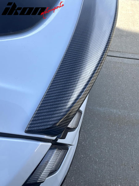 Fits 21-25 Ford Mustang Mach-E 4DR IKON Carbon Fiber Print MID Trunk Spoiler ABS