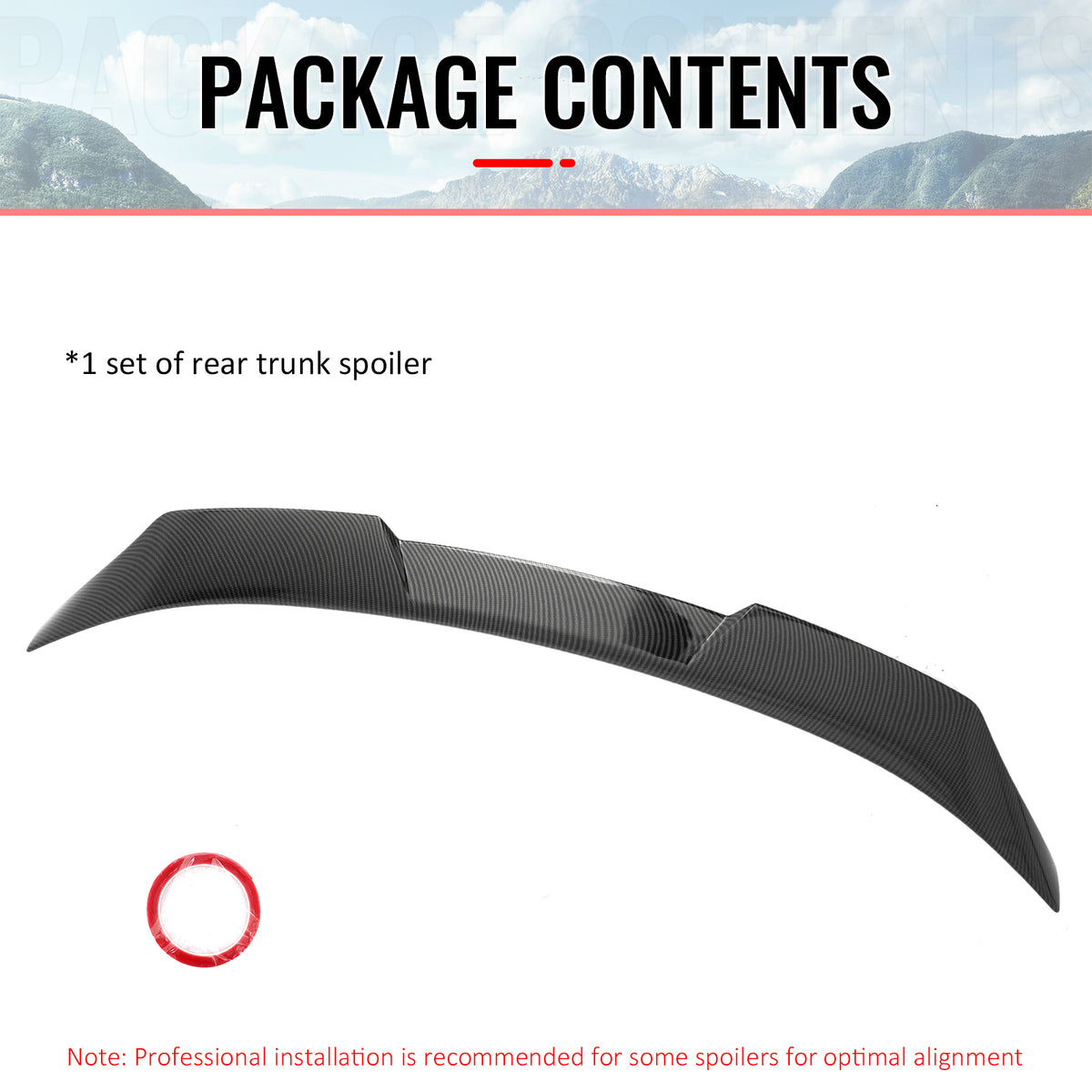 Fits 21-24 Kia K5 IKON Carbon Fiber Print Duckbill Rear Trunk Spoiler Wing ABS