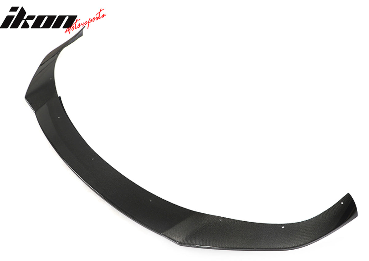 Fits 21-25 Tesla Model S Revozport Carbon Fiber Front Bumper Spoiler Gloss Black