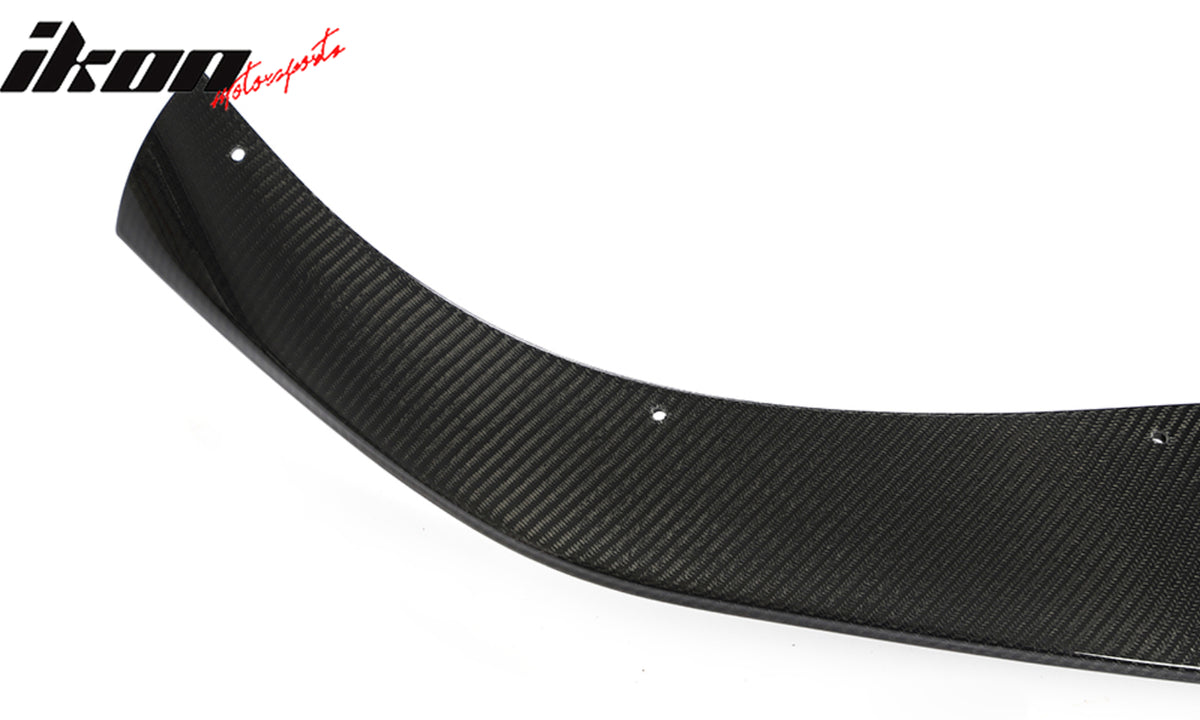 Fits 21-25 Tesla Model S Revozport Carbon Fiber Front Bumper Spoiler Gloss Black