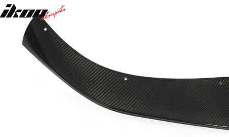 Fits 21-25 Tesla Model S Revozport Carbon Fiber Front Bumper Spoiler Gloss Black