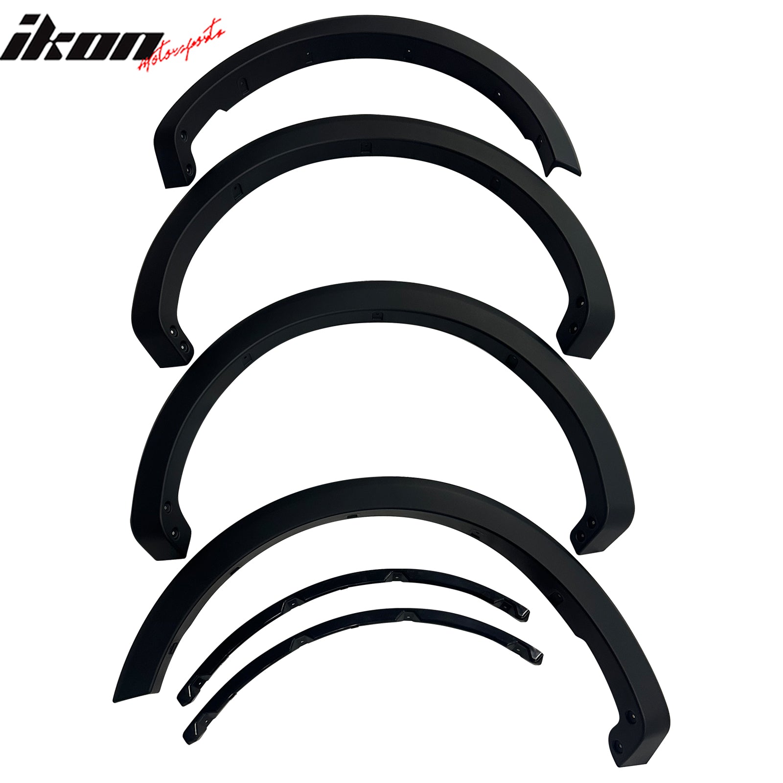 2021 - 2024 Ford F - 150 Side Fender Flare Wheel Arch Cover Black PP 4PCSIkon Motorsports