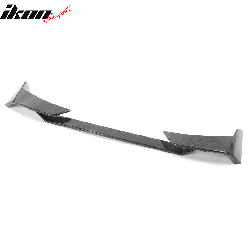 IKON MOTORSPORTS, Trunk Spoiler Compatible With 2021-2025 Ford Mustang Mach-E 4-Door, MID Rear Window Lip Spoiler Wing 3PCS Carbon Fiber Print, 2022