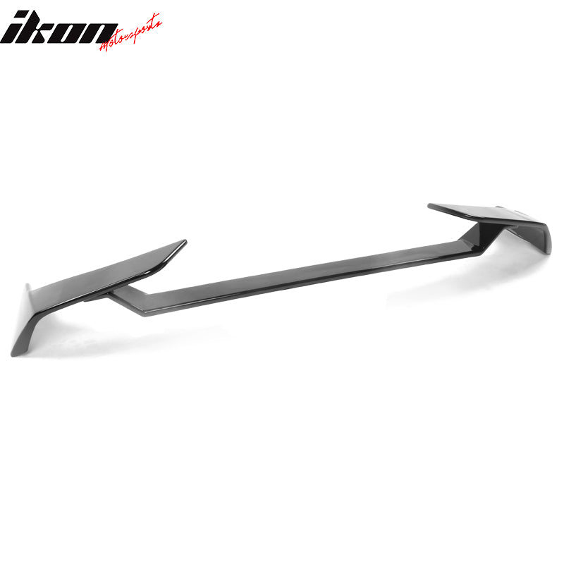 IKON MOTORSPORTS, Trunk Spoiler Compatible With 2021-2025 Ford Mustang Mach-E 4-Door, MID Rear Window Lip Spoiler Wing 3PCS Gloss Black, 2022