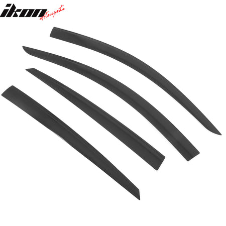 IKON MOTORSPORTS Tape on Low Profile Window Visors, Compatible with 2021-2026 Ford Mustang Mach-E, Acrylic Smoke/Tinted Rain Guards, Side Window Wind Deflectors 4PCS