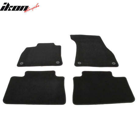 IKON MOTORSPORTS, Nylon Car Floor Mats Compatible with 2024-2025 Audi Q8 SQ8 e-tron Sportback 2021-2023 Audi e-tron Sportback, OE Fitment Style Black Driver Passenger Car Carpets, Front Rear 4PCS Set