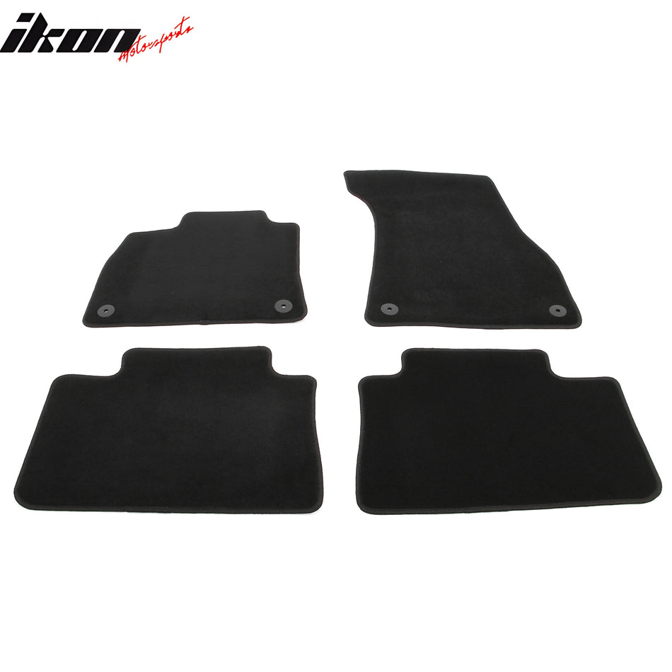 IKON MOTORSPORTS, Nylon Car Floor Mats Compatible with 2024-2025 Audi Q8 SQ8 e-tron Sportback 2021-2023 Audi e-tron Sportback, OE Fitment Style Black Driver Passenger Car Carpets, Front Rear 4PCS Set