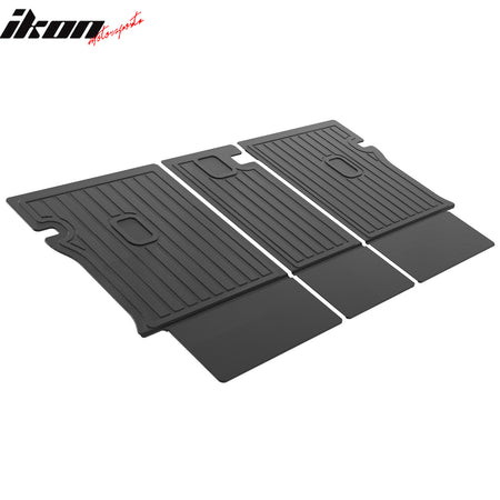 IKON MOTORSPORTS 3D TPE Backrest Mats, Compatible with 2021-2023 Audi e-tron& 2024-2025 Q8 e-tron& SQ8 e-tron, All Weather Rear Seat Back Mat Cover Protector, Black