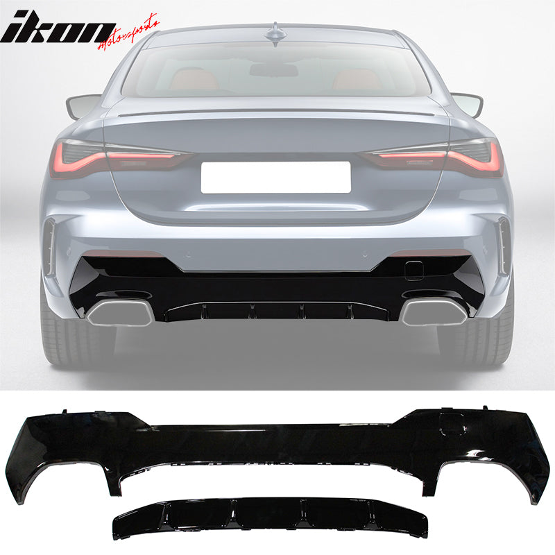 For 21-25 BMW G22 G23 M-Performance Front Rear Bumper Lip Side Skirt Gloss Black