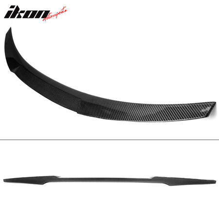 IKON MOTORSPORTS, Trunk Spoiler Compatible With 2021-2026 BMW G80 M3/M3 CS All Models, M4 Style Rear Trunk Boot Lid Wing Real Carbon Fiber